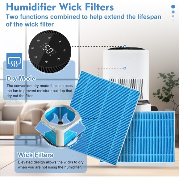 New Pack Wick Filter Compatible Ultra-Efficient Humidifier Replacement Filter - Picture 3 of 8